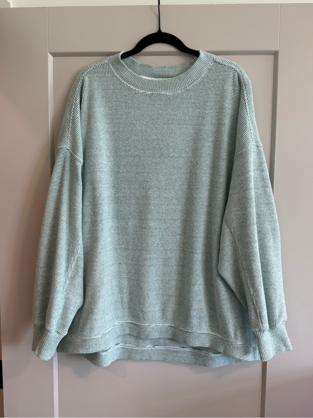 Aerie Oversized Getaway Waffle Sweatshirt Island Pine, size L, like new! - Picture 3 of 6